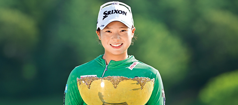 管楓華選手 初優勝おめでとう ハンドメイドバッグ 20歳菅楓華がツアー初優勝 女子ゴルフミヤギテレビ杯ダンロップ最終日