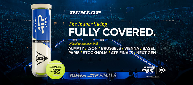 DUNLOPが世界の「ATPツアー」秋の「欧州インドア・ハードコート」7大会の使用球を新規獲得！〜「ATPマスターズ1000」9大会中6大会を網羅し、年間大会使用球シェア約48％<sup>※1 </sup>に〜